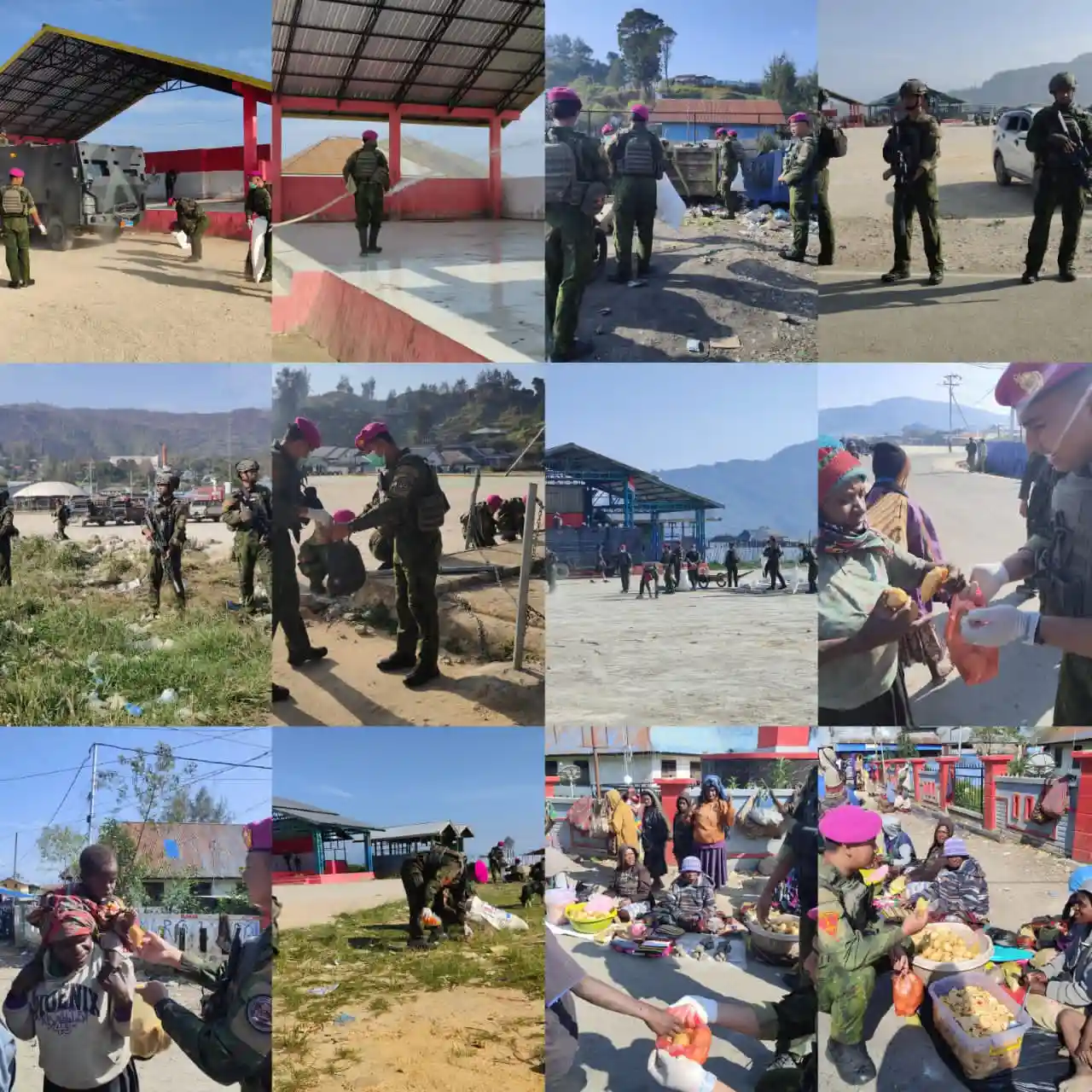 Satgas Pamtas RI-PNG Mobile Yonif 2 Marinir, Perindah Lapangan Karel Gobay dan Berbagi Berkah Jelang HUT TNI Ke-81 Satgas Pamtas RI-PNG Mobile Yonif 2 Marinir, Perindah Lapangan Karel Gobay dan Berbagi Berkah Jelang HUT TNI Ke-81