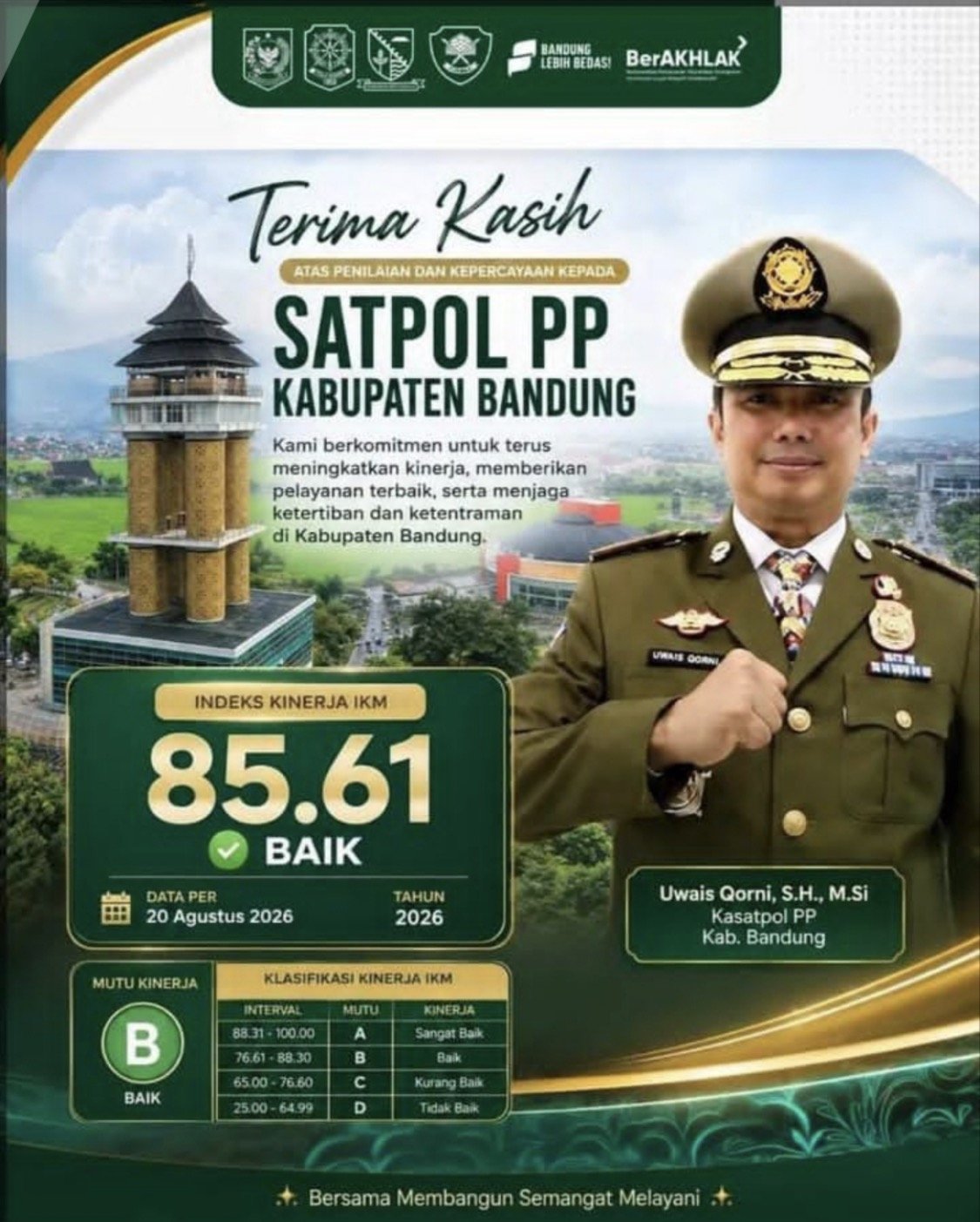 Indeks Kepuasan Masyarakat: Pencapaian dan Komitmen Satpol PP Kabupaten Bandung