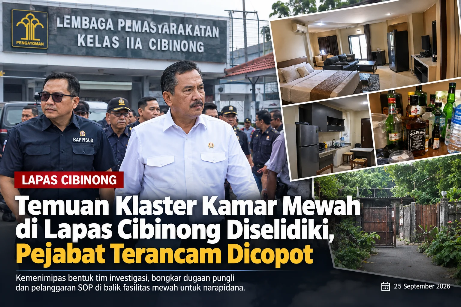 Ombudsman Temukan Klaster Kamar Mewah di Lapas Cibinong, Dugaan Pungli Diselidiki