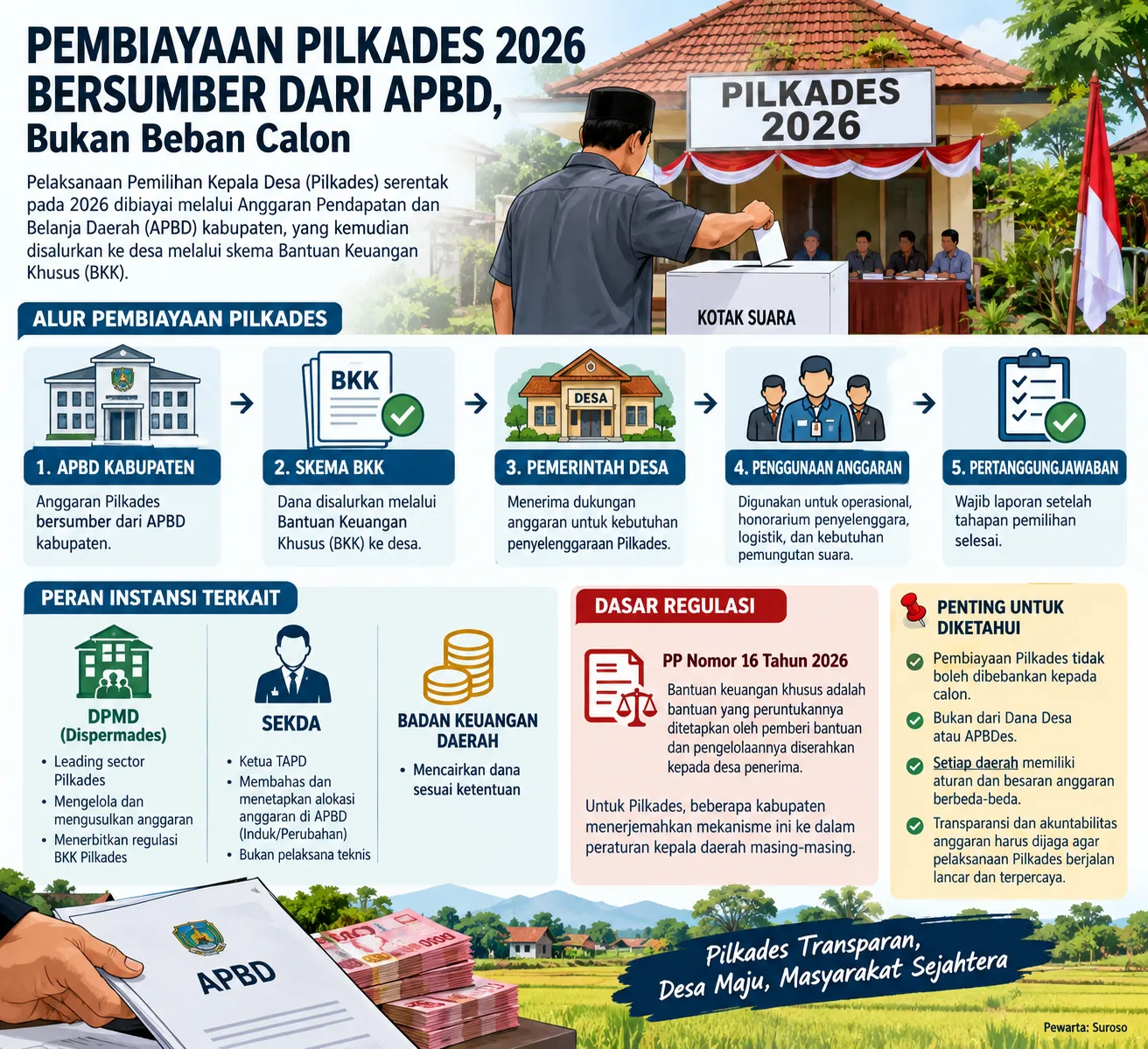 Membedah Pembiayaan Pilkades: Peran DPMD, Sekda, TAPD hingga Pemerintah Desa