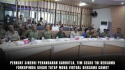 Perkuat Sinergi Penanganan Karhutla, Tim Sesko TNI Bersama Forkopimda Kukar Tatap Muka Virtual Bersama Camat